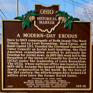 Ohio Historical Marker recognizes the Cleveland Council for Soviet Anti-Semitism